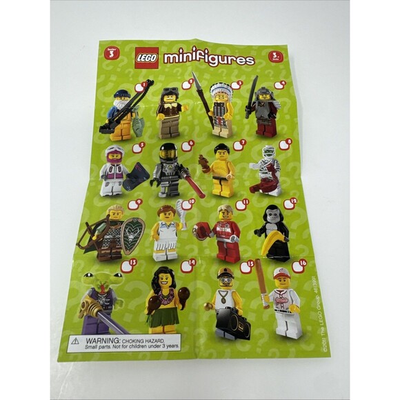 Genuine LEGO Pilot Minifig with Goggles & Paper Series 3 8803 Minifigure - Picture 5 of 5